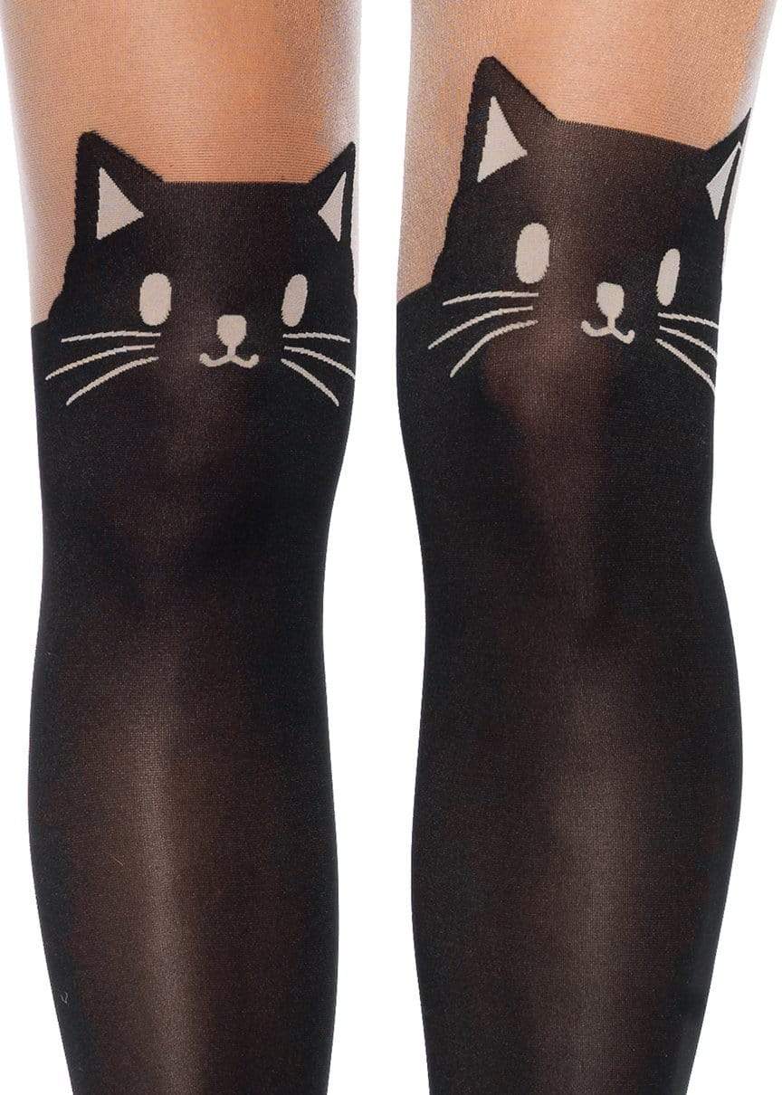 Kura Black Cat Tights -  - Hosiery