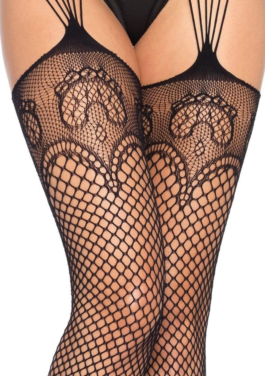 Duchess Garter Belt Fishnet Stockings - - Fishnet Stockings