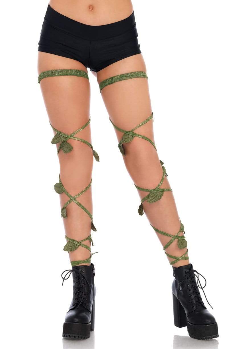 Ivy Shimmer Garter Leg Wraps - - Hosiery