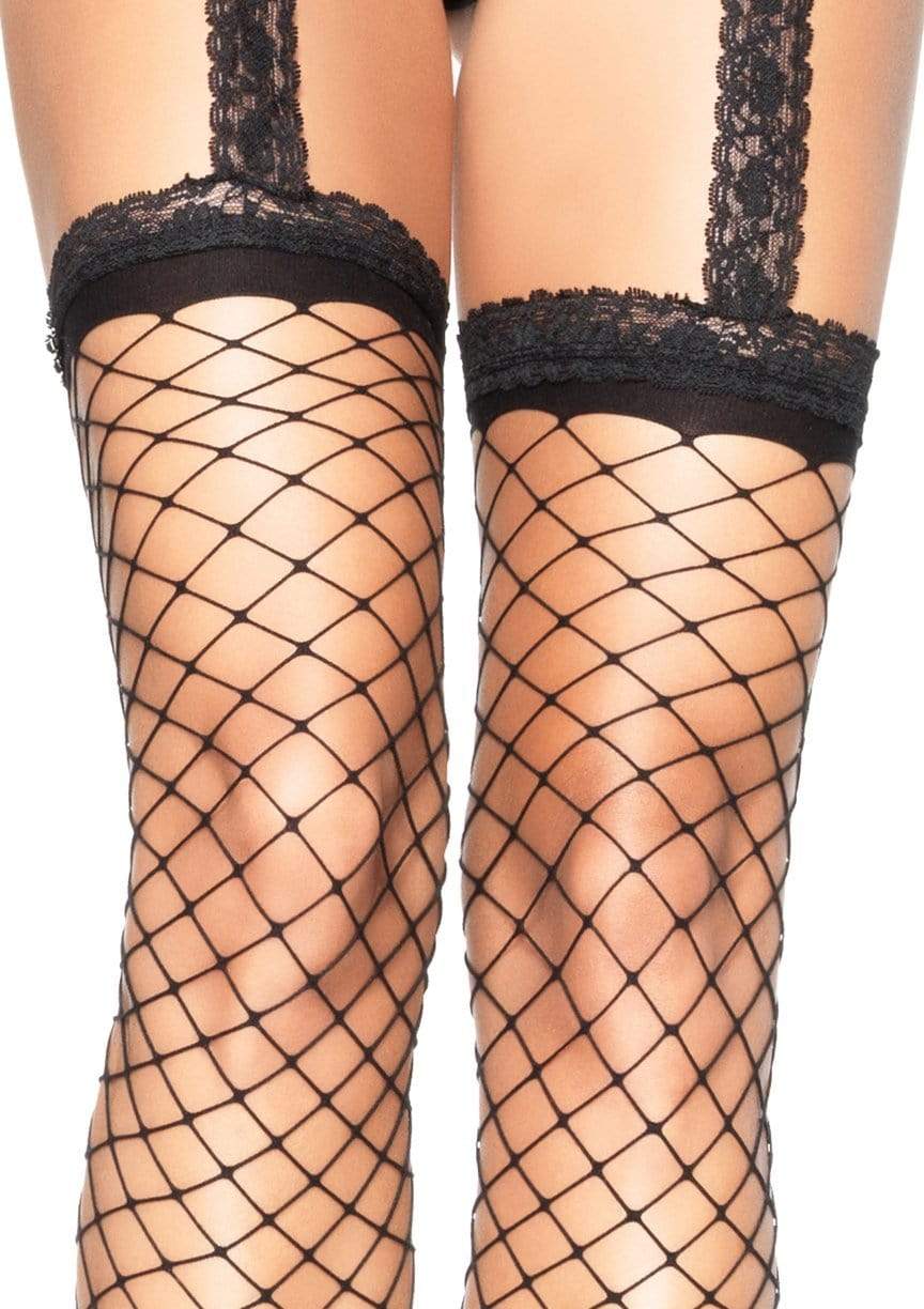 Naomi Net Garter Belt Stocking -  - Hosiery