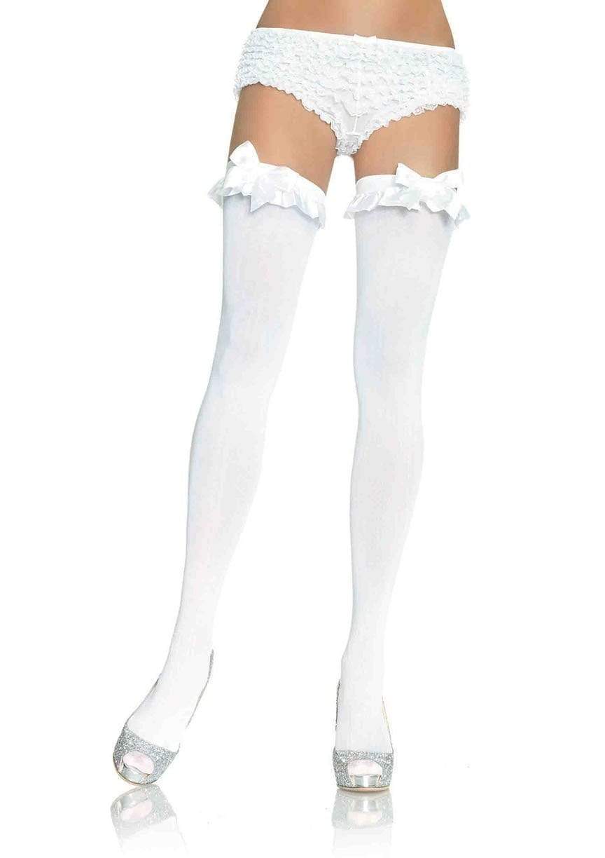 Devi Stockings with Ruffle Bow - Gothic Hosiery - Alternative Fashion Stockings