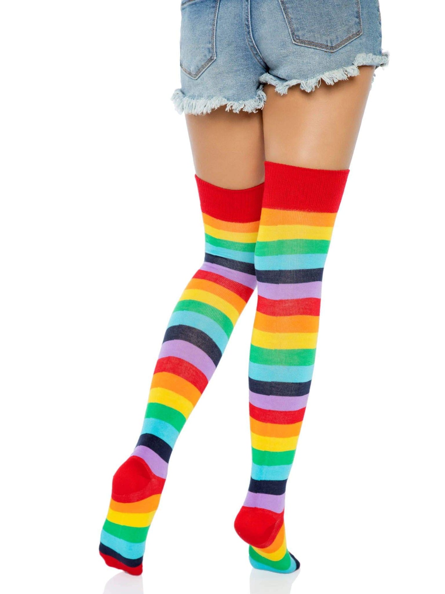 Cherry Rainbow Thigh High Socks -  - Hosiery