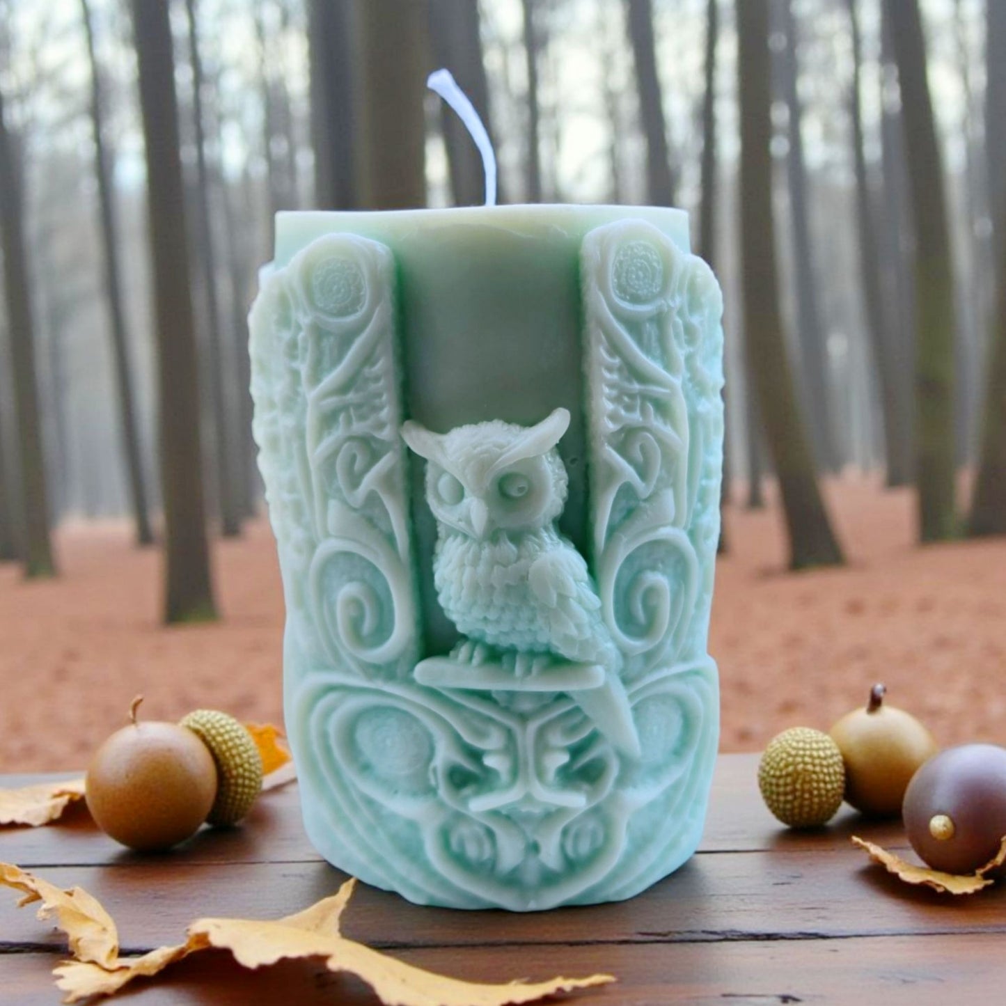 Handmade ✦ Witch & Owl Candle ✦ Vanilla Oatmeal Raisin Soy Wax Gothic Decor