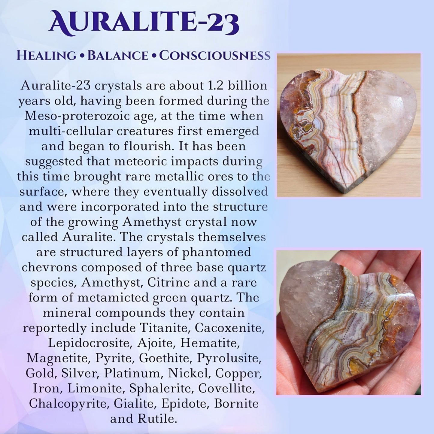 Auralite-23 Crystal Specimen – Rare Canadian Master Healer w/ 23 Minerals