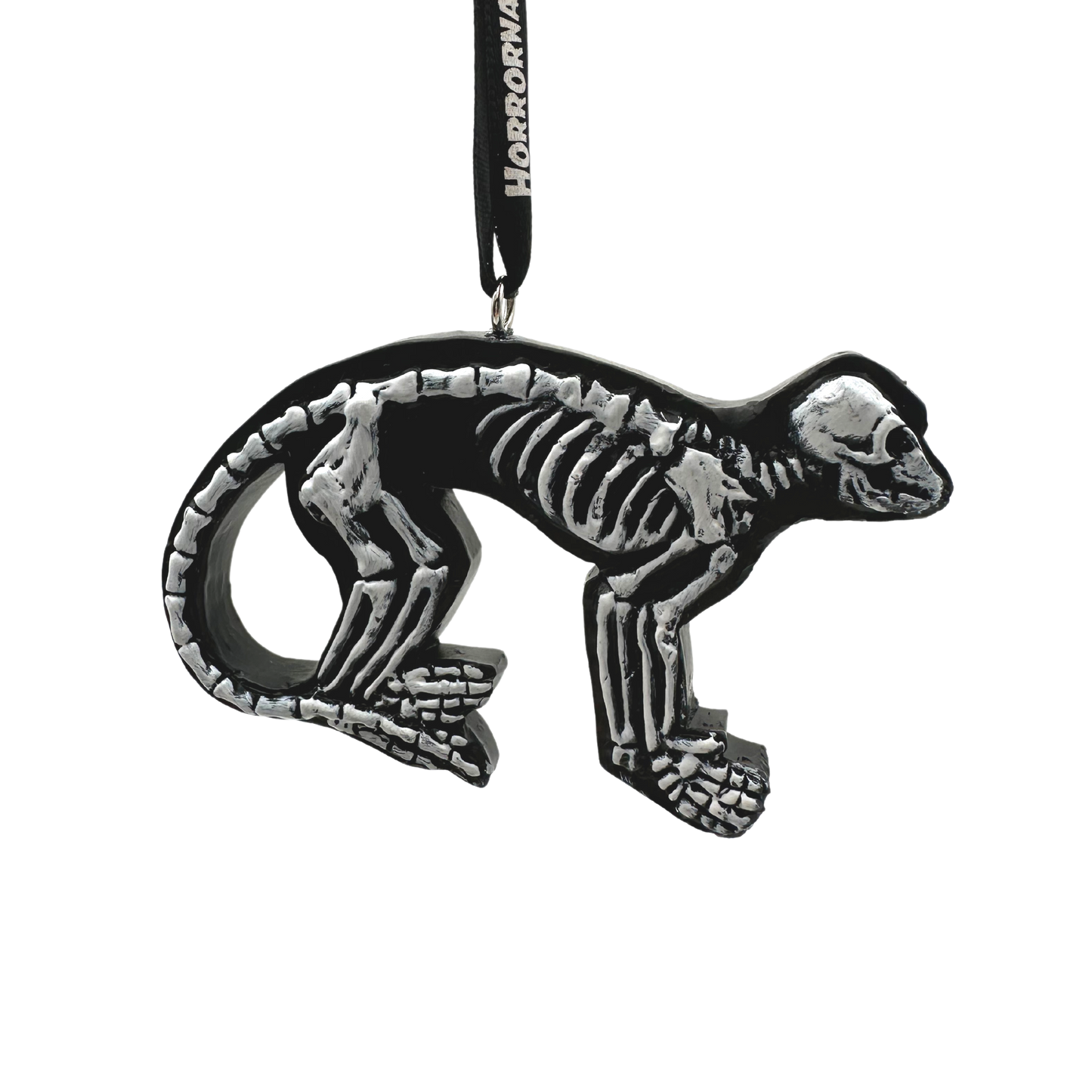 Monkey Bones Flatback Ornament - Skeleton Monkey Halloween Decoration - Primate Bones
