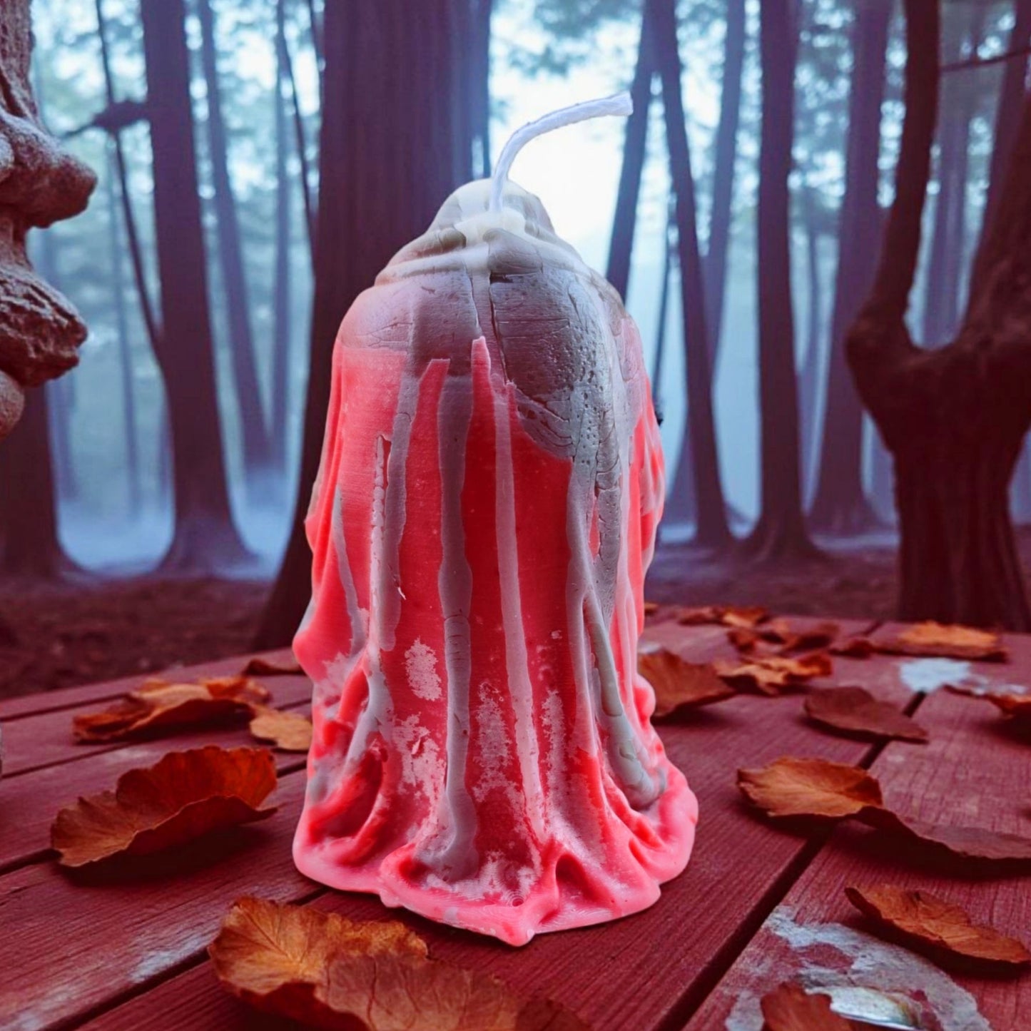 Handmade ✦ Ghostly Hooded Figure Candle ✦ Cherry Cheesecake Cinnamon Soy Wax