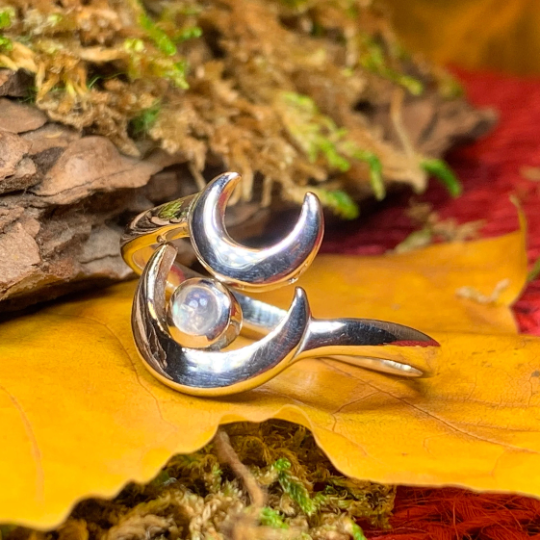 Double Crescent Moon Ring -  - Ring