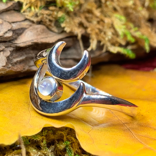 Double Crescent Moon Ring -  - Ring
