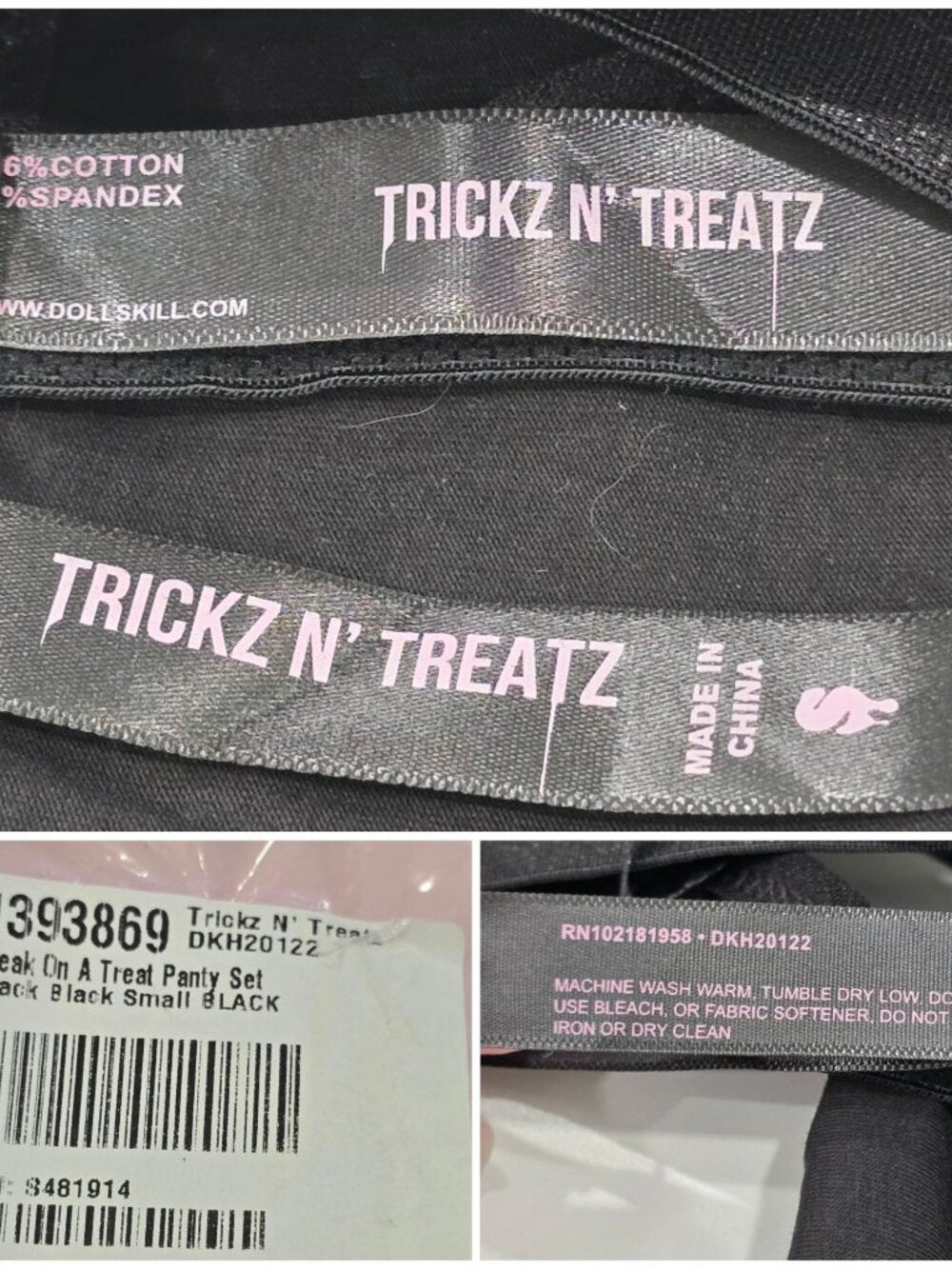 Trickz N Treatz Freak On A Treat Jack O Lantern Panty Lingerie Set Black Orange S