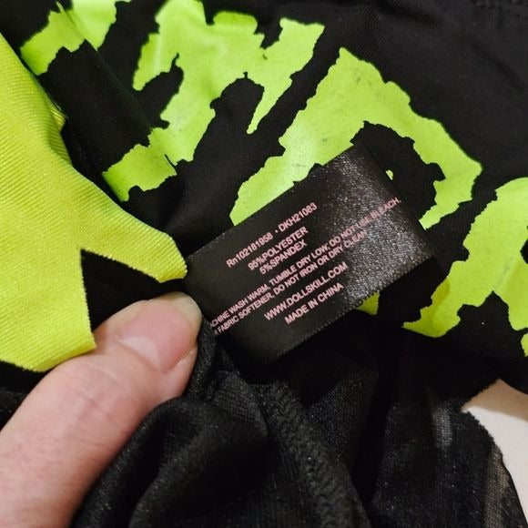 Z‑O‑M‑B‑I‑E Cheerleader Costume – Distressed Pleated Raw Hem XS