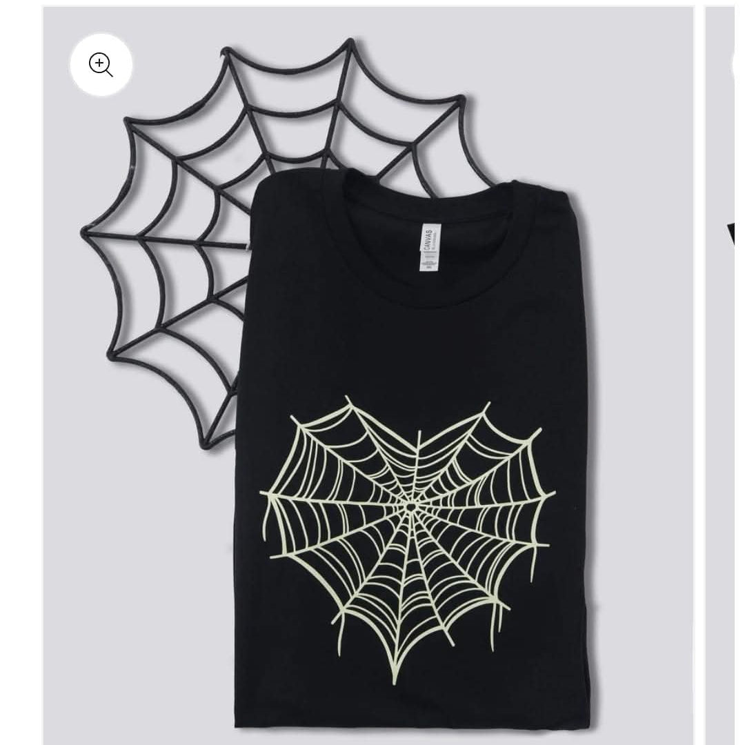 Heart Spider Web Tee - Unisex Gothic Romance Shirt