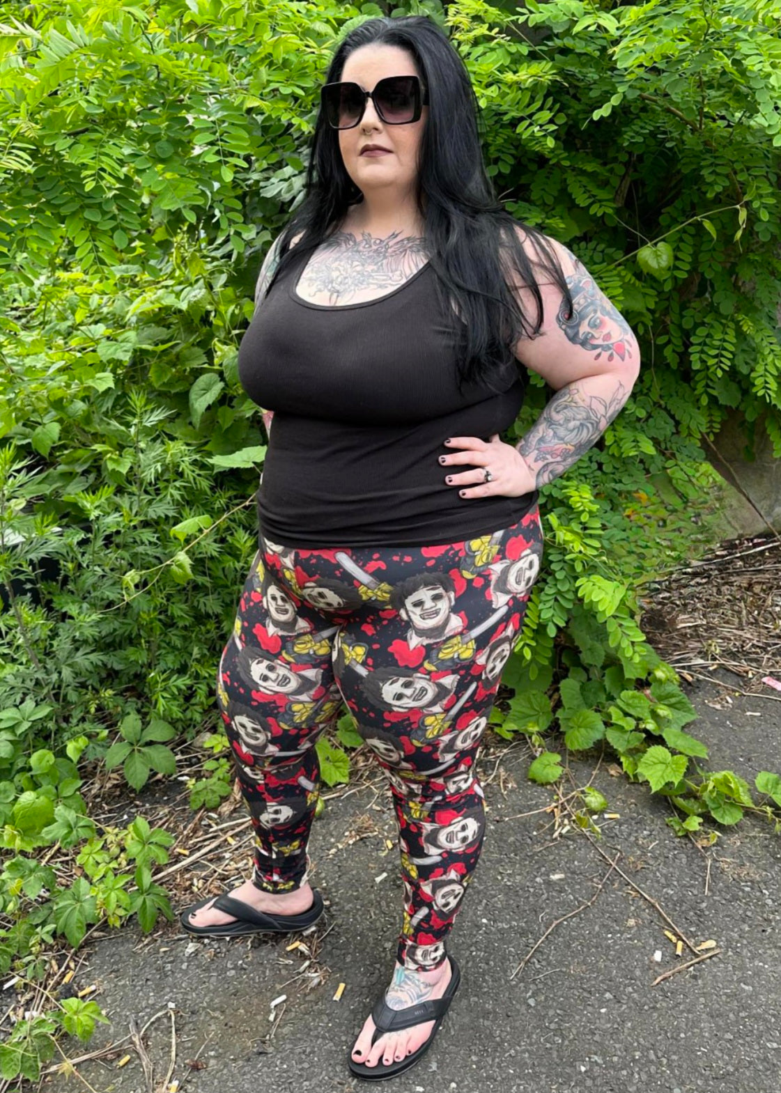 Bloody Leatherface (Semi-Exclusive) - High-quality Handcrafted Vibrant Leggings -  - Leggings