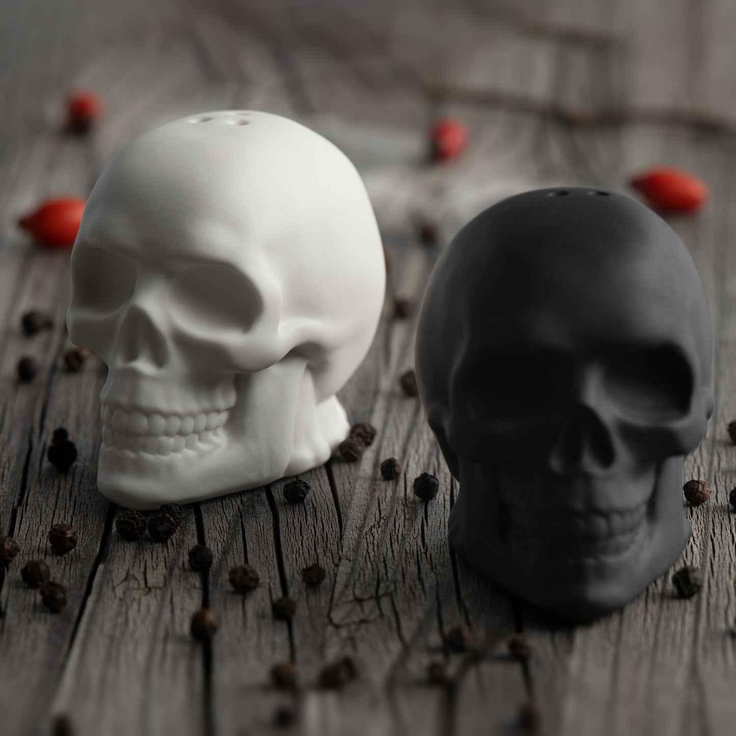 Skullistic Porcelain Skull Salt & Pepper Shaker Set -  - Condiment Shakers