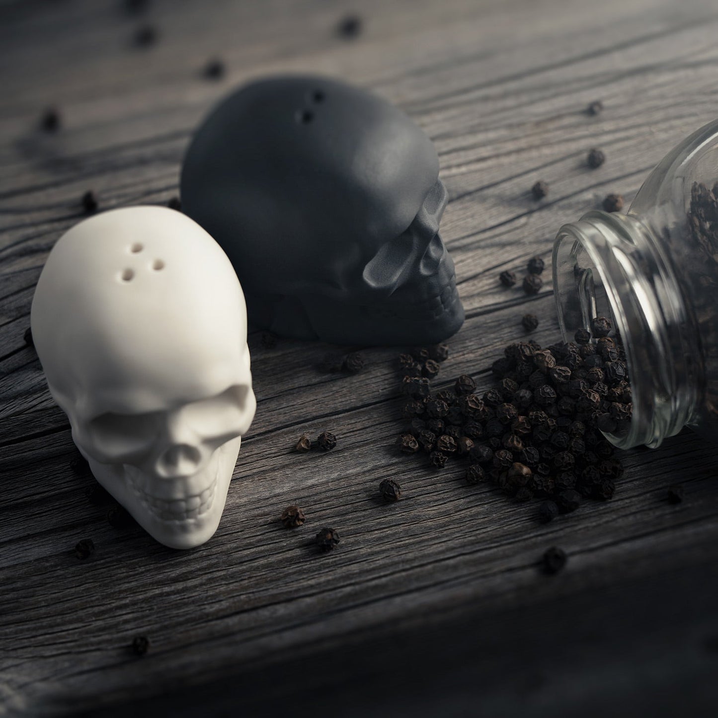 Skullistic Porcelain Skull Salt & Pepper Shaker Set -  - Condiment Shakers