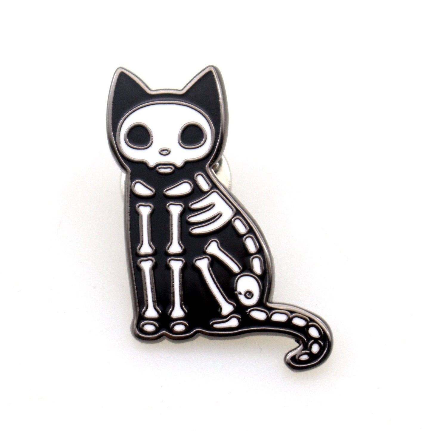 Skeleton Cat Enamel Pin -  - Enamel Pin