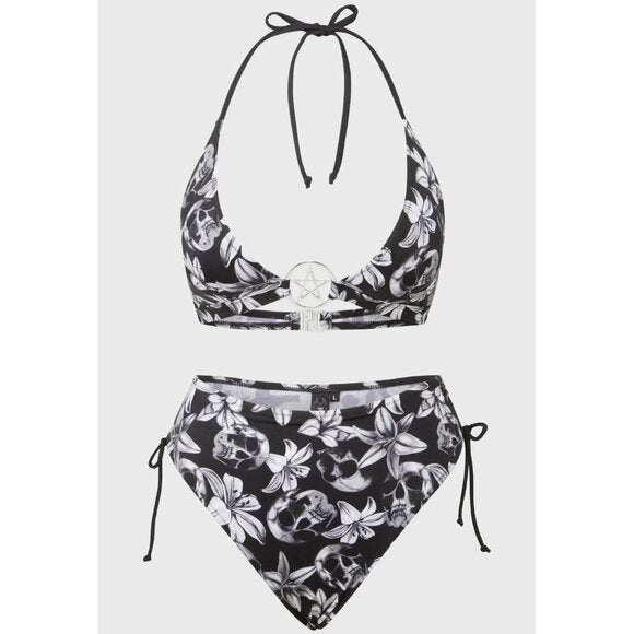 Killstar Harlette’s Revenge Skull Floral Pentagram Bikini Set