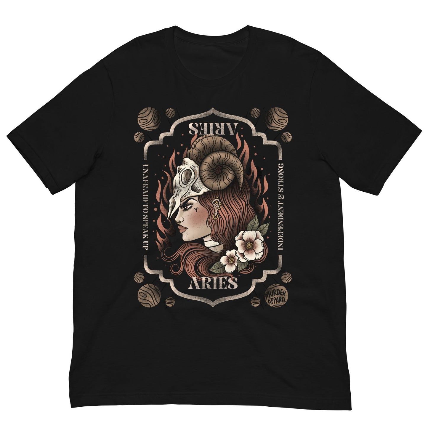Aries Zodiac T-Shirt – Goth T-Shirt for Night Dominance - - T-shirt