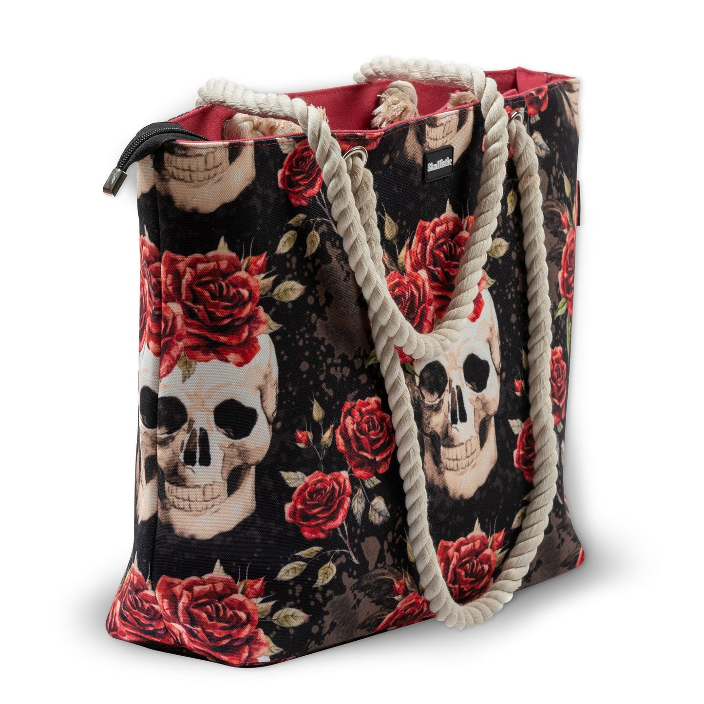 Vintage Flower Skull Shoulder Beach Bag -  - Tote Bags