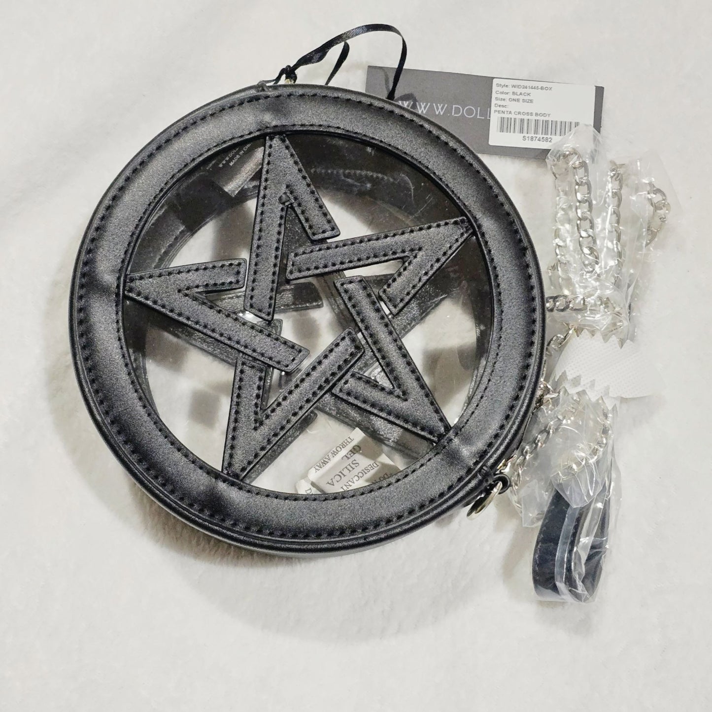 Endless Night Crossbody Bag – Pentagram Design – Vegan Leather