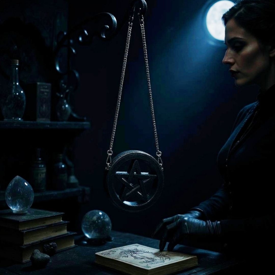 Endless Night Crossbody Bag – Pentagram Design – Vegan Leather