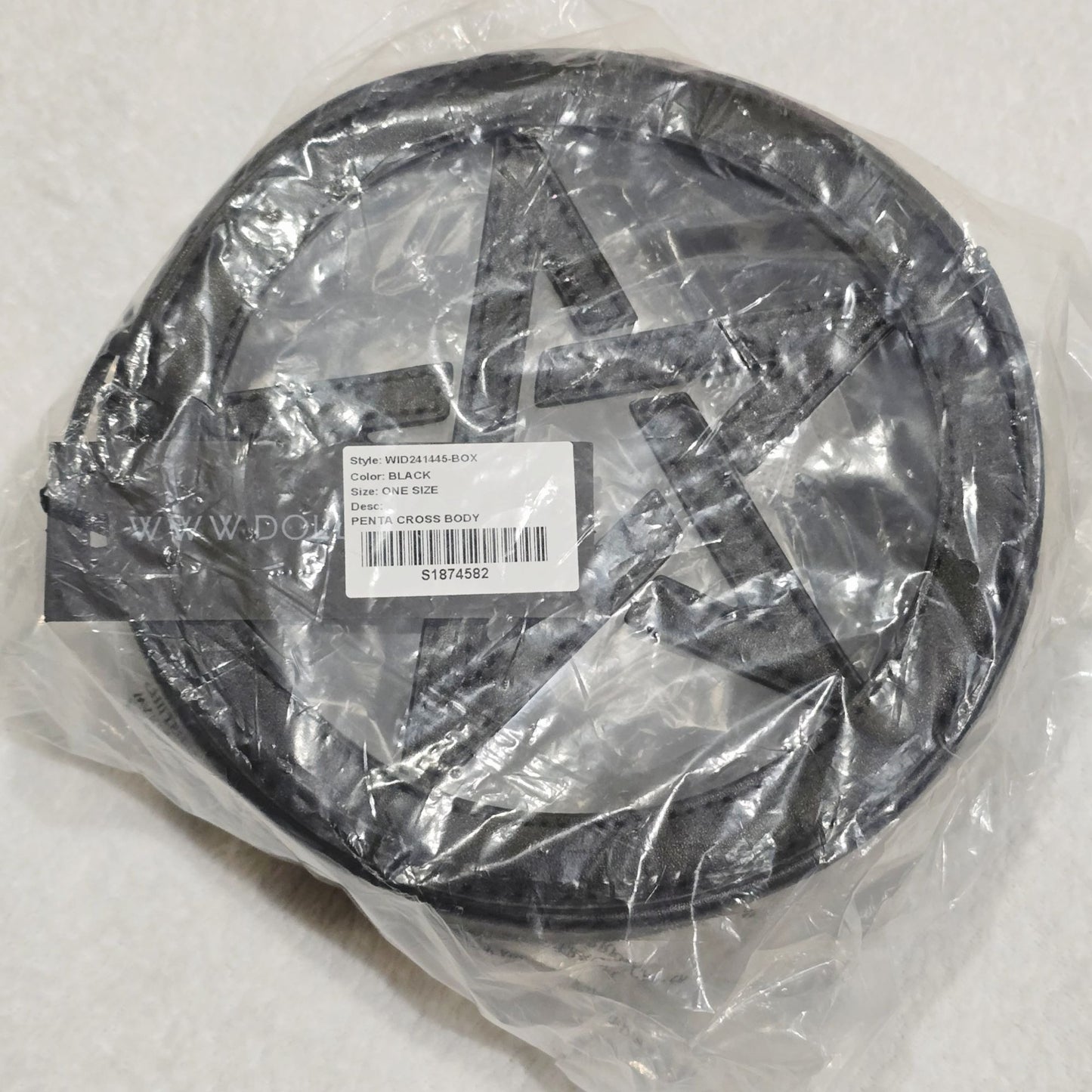 Endless Night Crossbody Bag – Pentagram Design – Vegan Leather