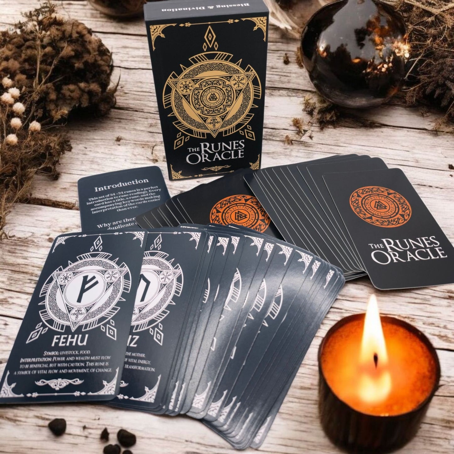 The Runes Oracle Deck With Guidebook - - Oracle Cards