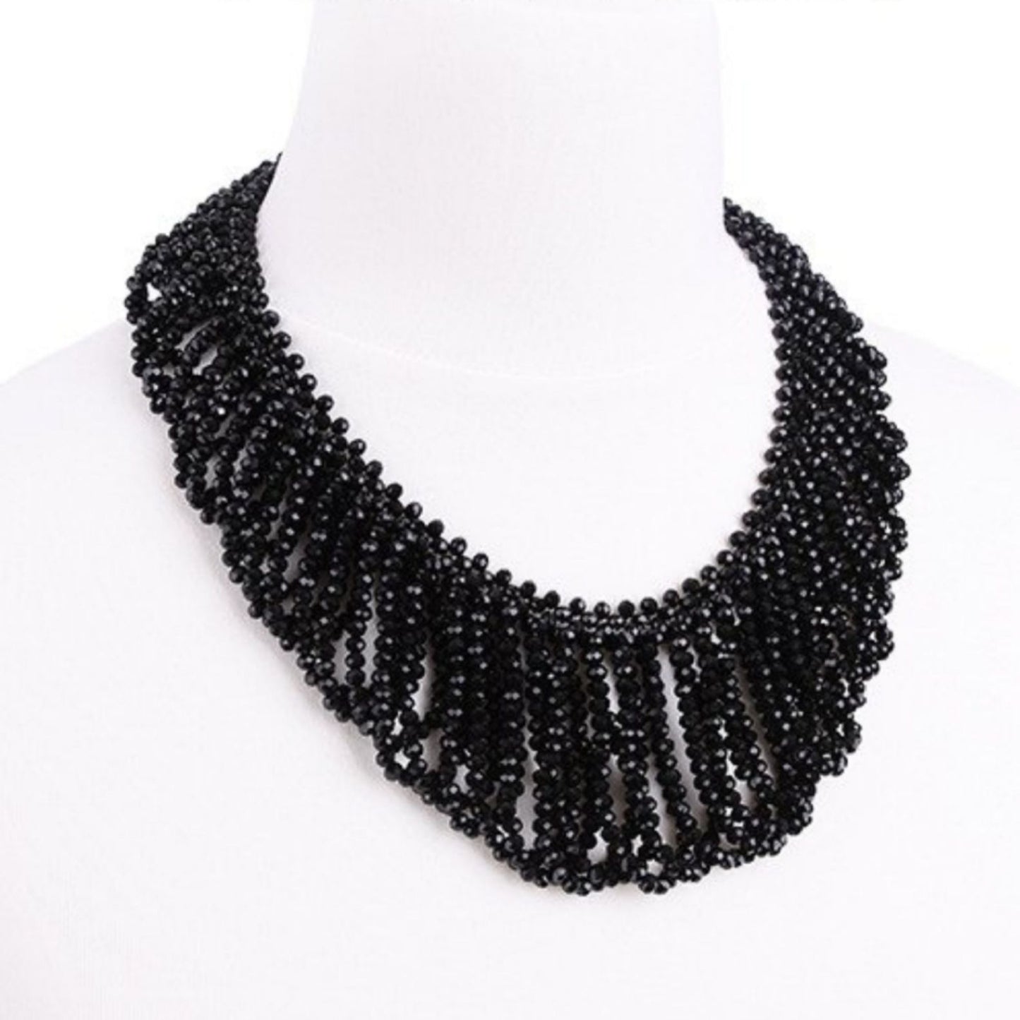 Elegant Black Big Beaded Statement Necklace - Restyle - Jewelry