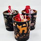 Artisan One Moon Flame Ghouls Night Out Halloween Pumpkin Shot Glass Candle Set
