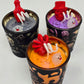 Artisan One Moon Flame Ghouls Night Out Halloween Pumpkin Shot Glass Candle Set