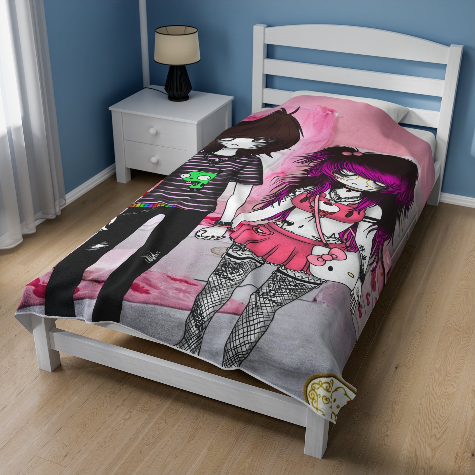 03osc & 8ngelonline Emo Couple Velveteen Plush Blanket - HKWD - Blankets