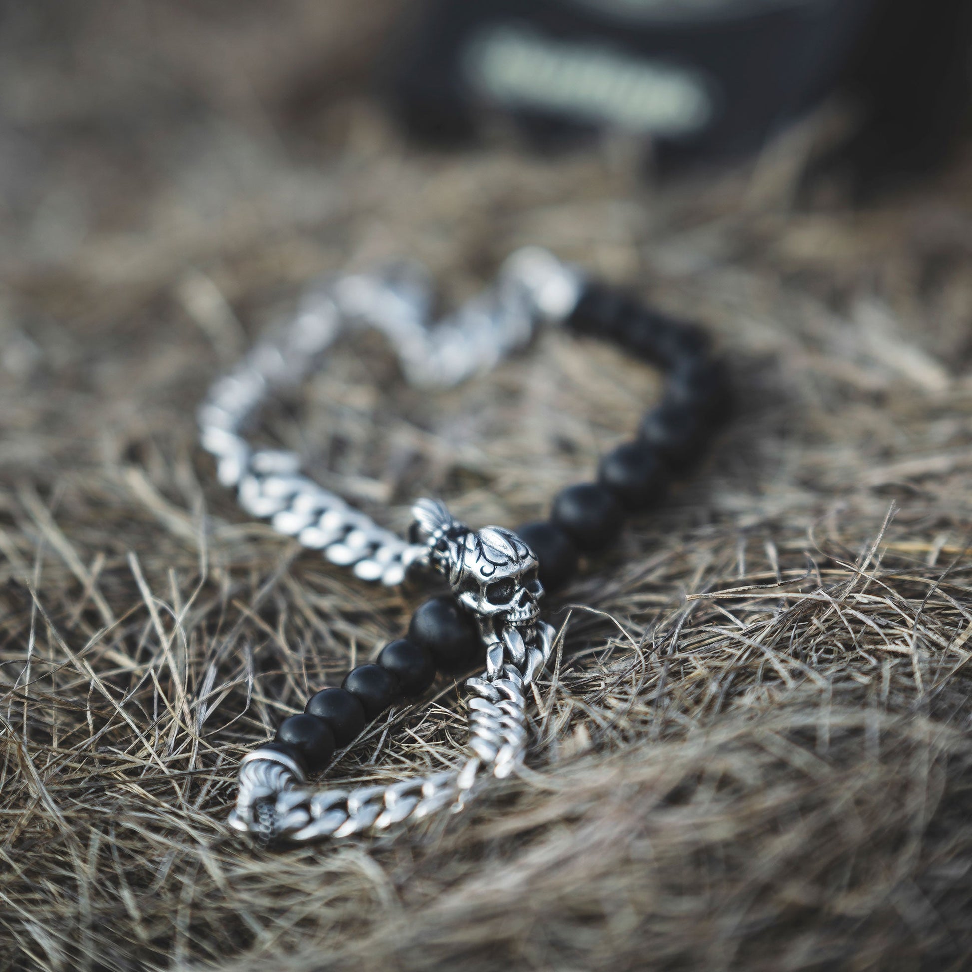 Skullistic Double Layer Obsidian Bracelet -  - Bracelets