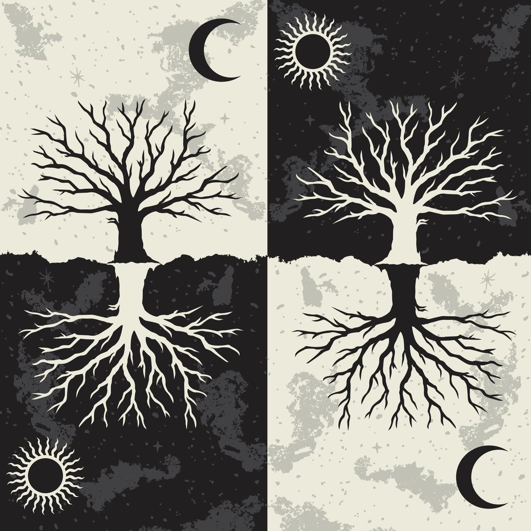 As Above So Below Tree Knee High Socks -  - Socks