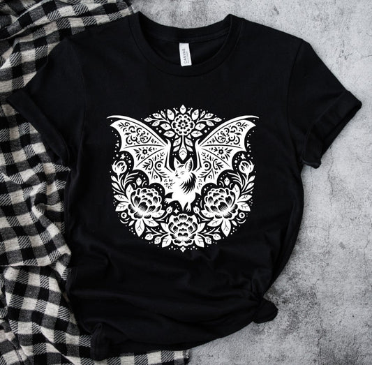 Folk Bat T-Shirt Pullover Hoodie Tank Top Long Sleeve - Gothic Bat Apparel - Alternative Fashion