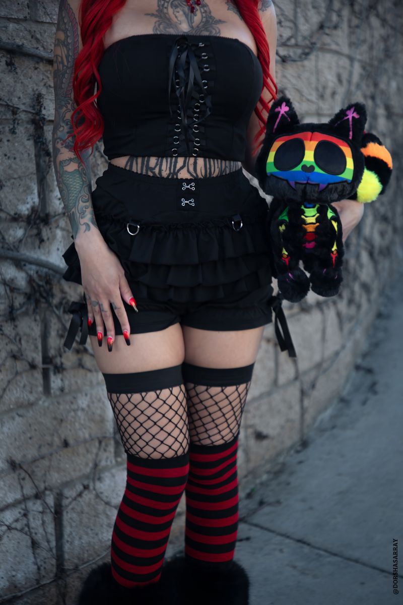 Rainbow Skelekitty Plush Toy