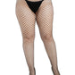 Maddie Industrial Net Suspender Hose - Gothic Fishnet Hosiery - Alternative Fashion