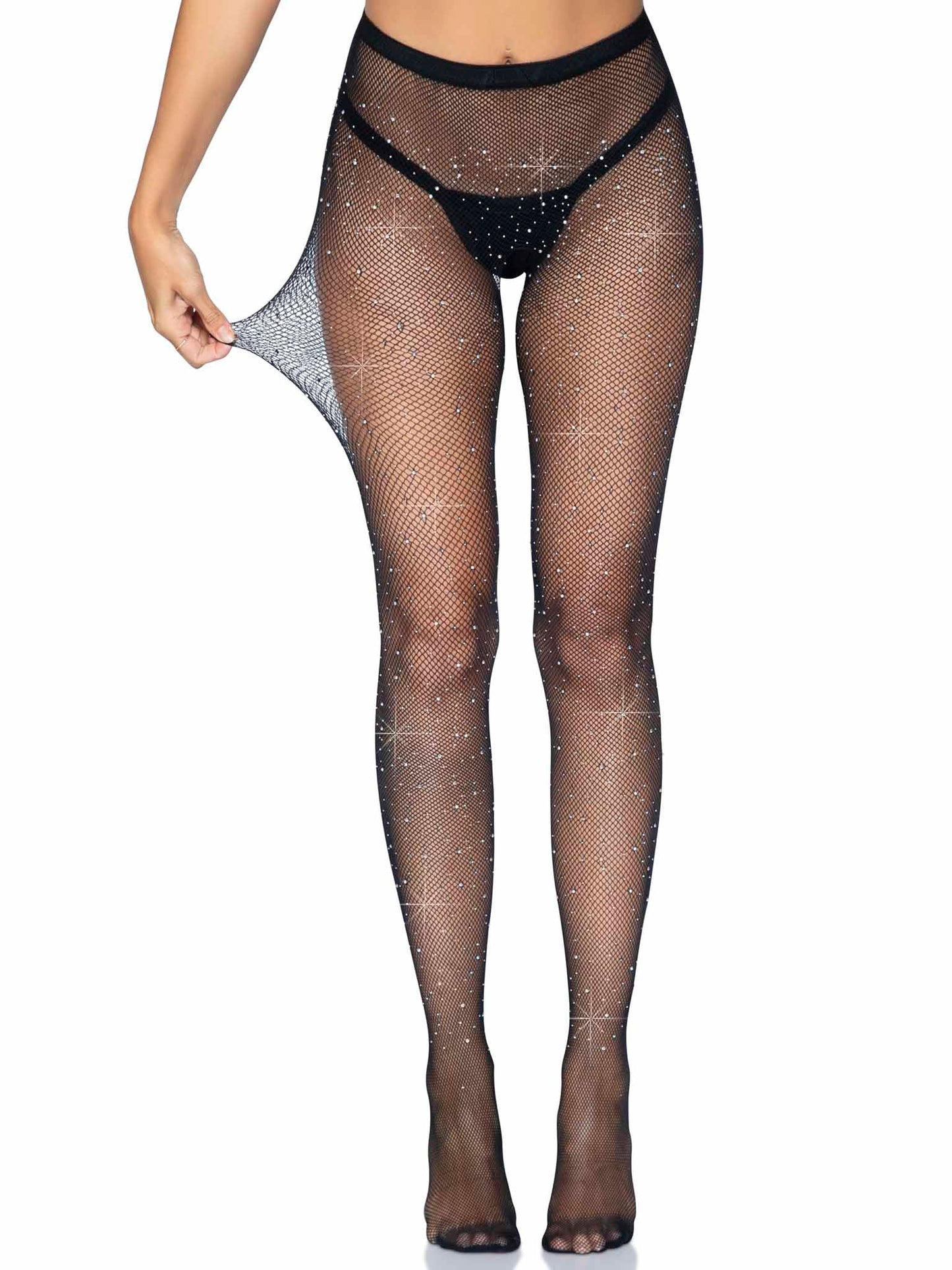 Lark Rhinestone Crotchless Tights -  - Hosiery