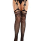 Amelie Rhinestone Garter Belt Tights -  - Hosiery