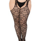 Amore Heart Net Suspender Pantyhose - Gothic Fishnet Tights
