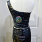 Starry Night Midi Skirt Set One Shoulder Bustier Cinching Side Zips -  - Skirt Set