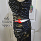 Starry Night Midi Skirt Set One Shoulder Bustier Cinching Side Zips -  - Skirt Set