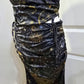 Starry Night Midi Skirt Set One Shoulder Bustier Cinching Side Zips -  - Skirt Set
