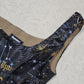 Starry Night Midi Skirt Set One Shoulder Bustier Cinching Side Zips -  - Skirt Set