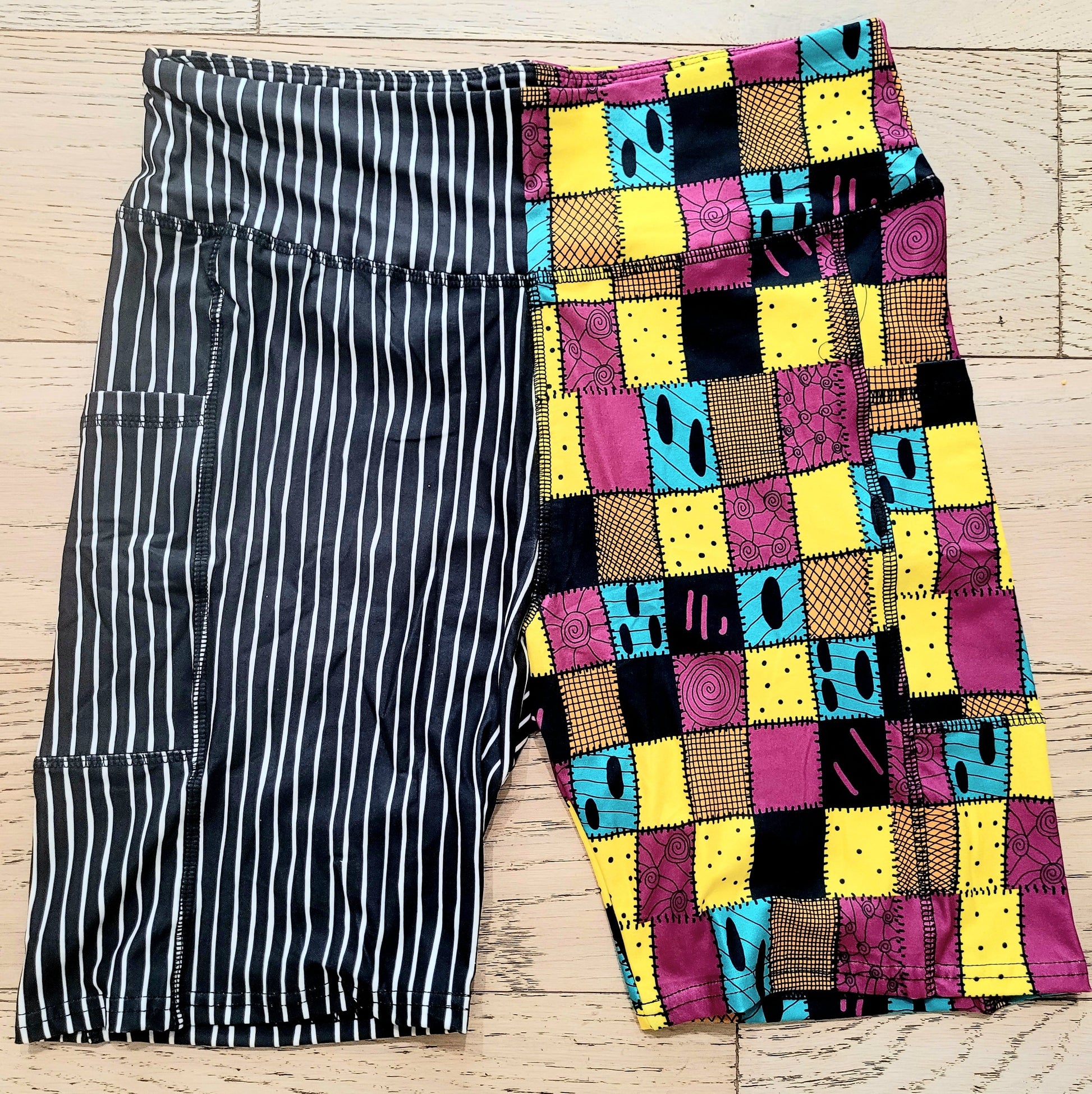 Jack & Sally Halloween Couple (Unique Exclusive) Pocket Biker Shorts - High-quality Handcrafted Vibrant Bike Shorts -  - Shorts