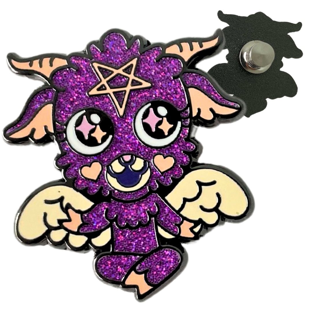 Baby Baphomet Hard Enamel Pin with Glitter -  - Enamel Pin