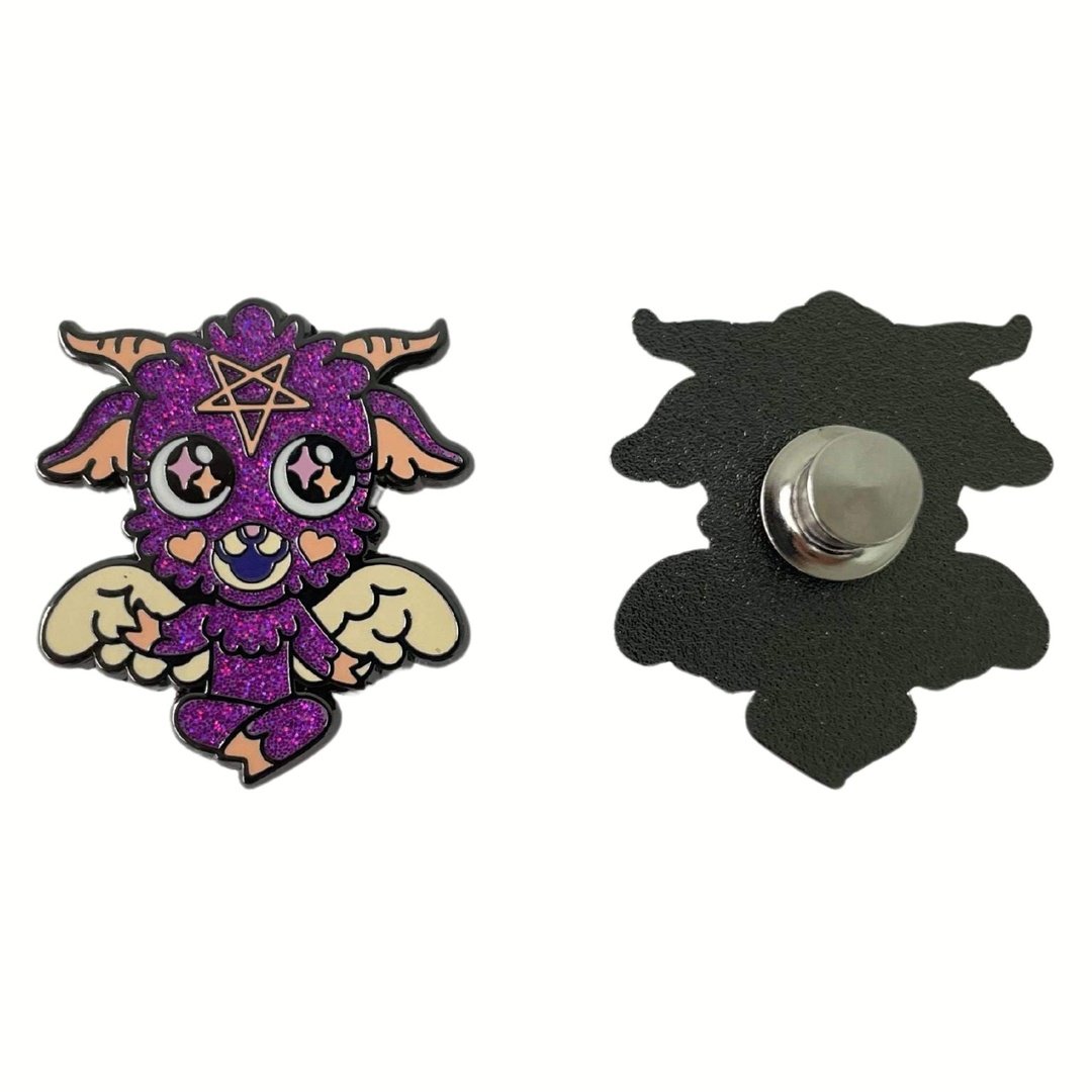 Baby Baphomet Hard Enamel Pin with Glitter -  - Enamel Pin