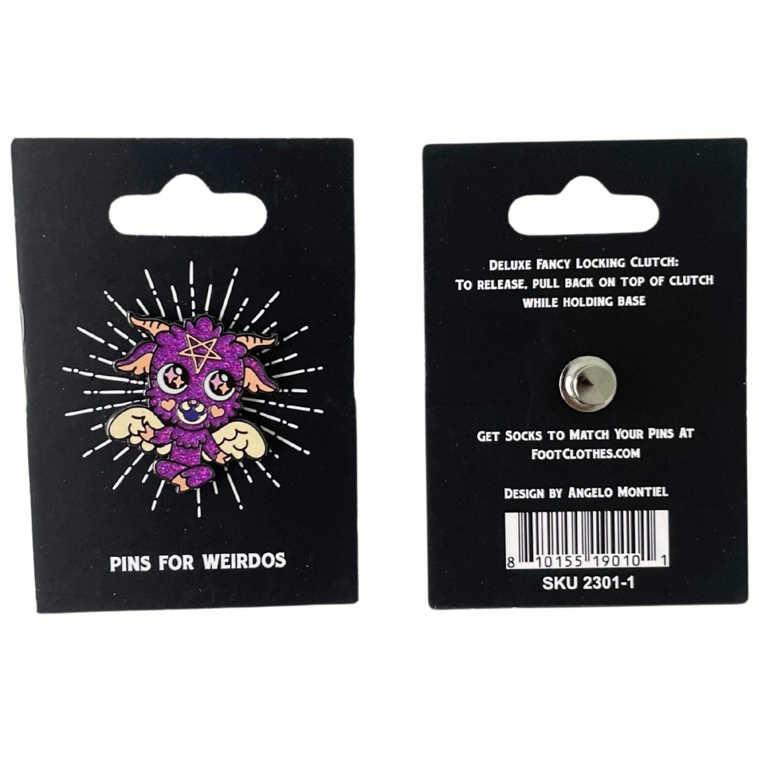 Baby Baphomet Hard Enamel Pin with Glitter -  - Enamel Pin