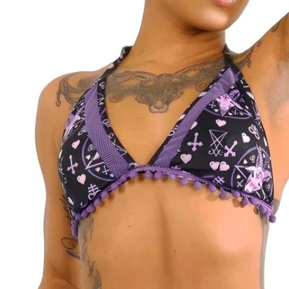 PASTEL GOAT BAPHOMET POM POM BIKINI - Too Fast - Swimwear