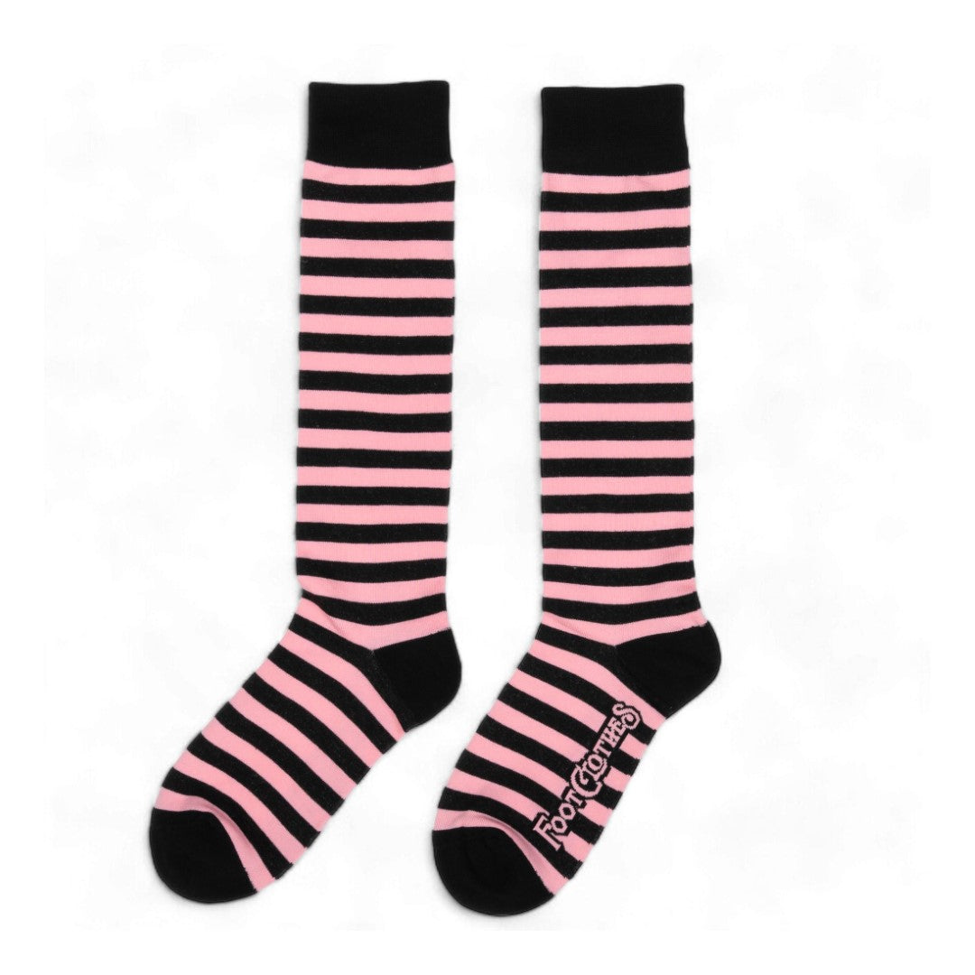 Bubblegum and Black Stripes Knee High Socks -  - Socks