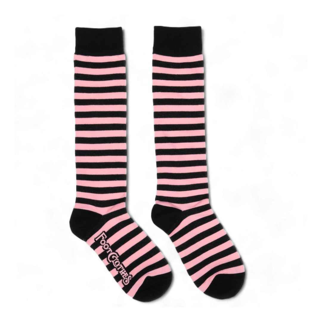Bubblegum and Black Stripes Knee High Socks -  - Socks