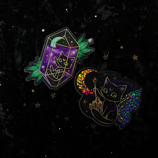 Crystal Fairy Kitty Cat Stickers (individual or set) -  - 
